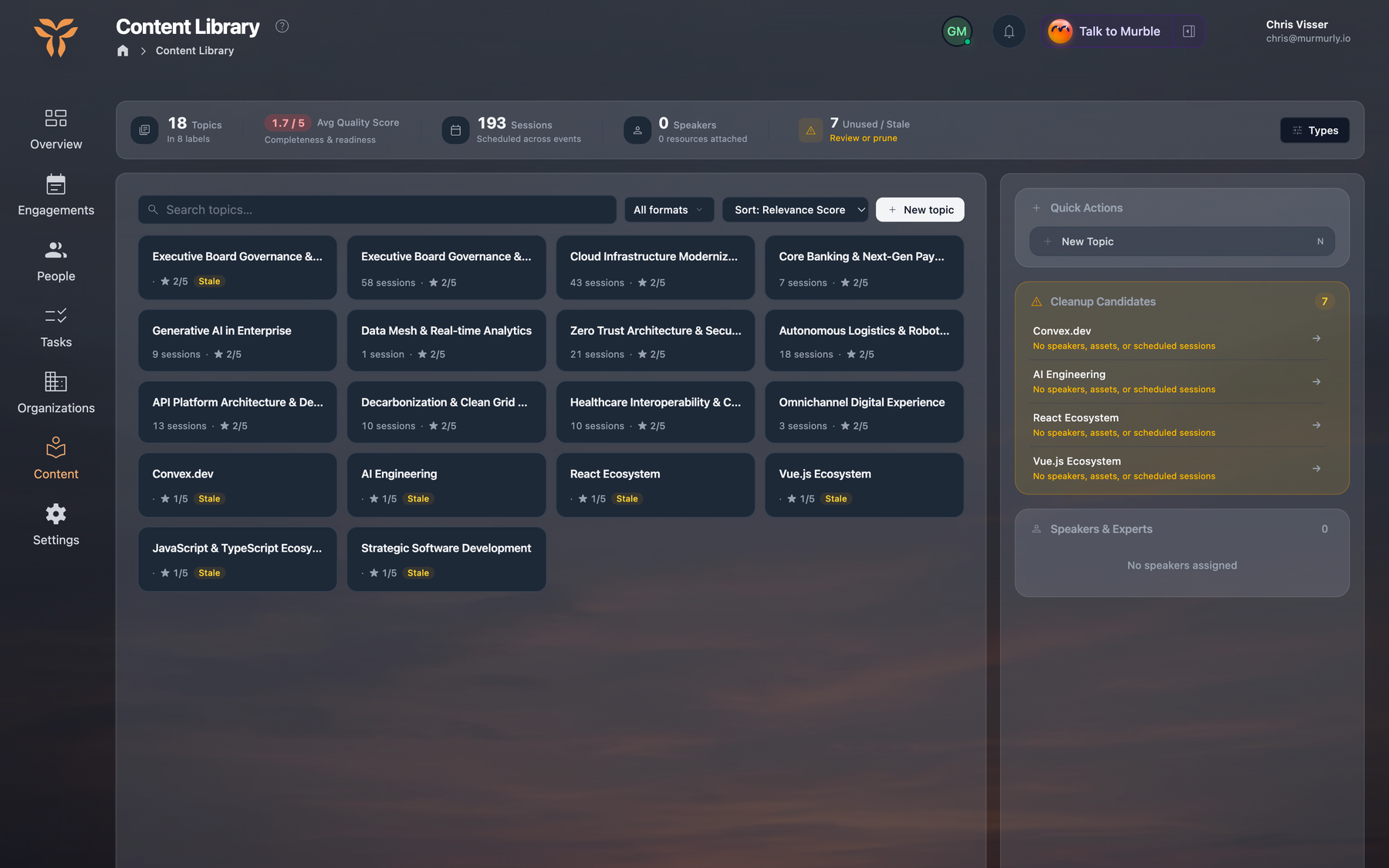 Customizable saved views showing column configuration and filtering